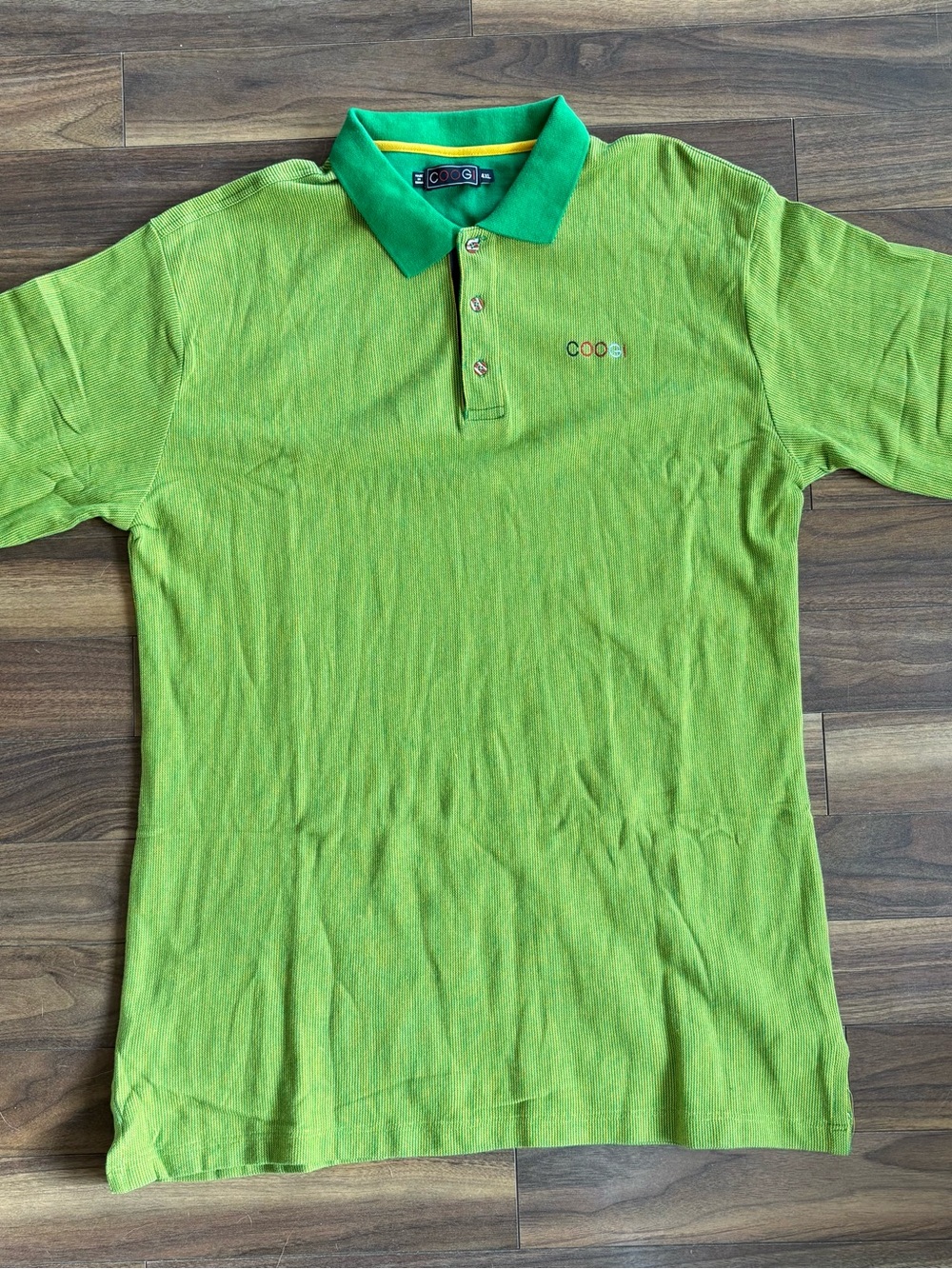 COOGI Lime Green Polo with Dark Green Collar